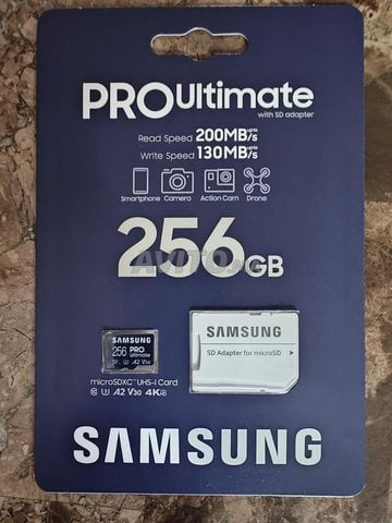 Carte SD 4k  SAMSUNG PRO ultimate 256gb
