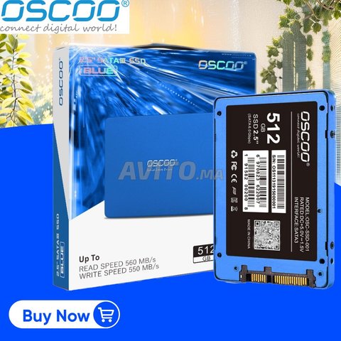 OSCOO 512Gb Disque Dur 2.5 SSD SATA Blue