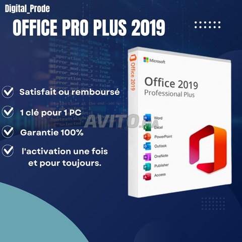 Office 2019 Pro Plus 1 PC 100 DH Cle License   💻