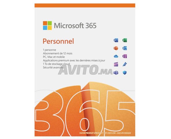 Microsoft 365 Personal Francais 1 an 1 PC