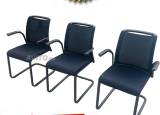 Lot Chaise luge steelcase noir avec accoudoir