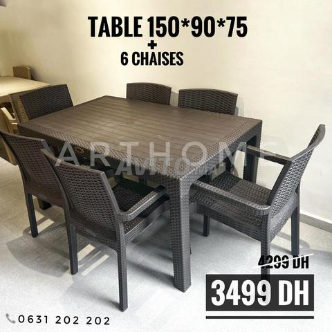 Salle a manger pour extérieur 6 places - 2