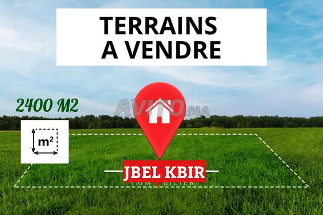 Terrain titré 2400 m2 en Vente à Jbel Kbir