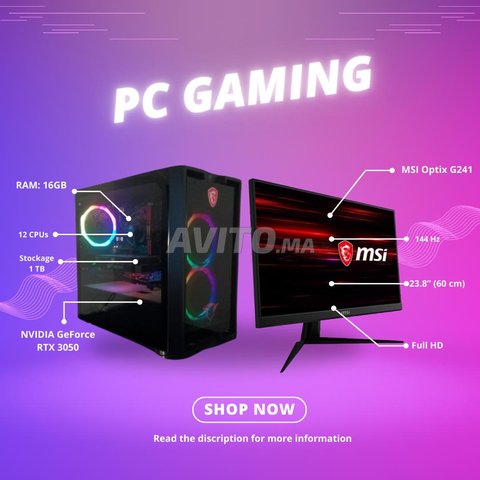 PC Gaming i5 Gen10 & Monitor MSI Optix 144HZ IPS