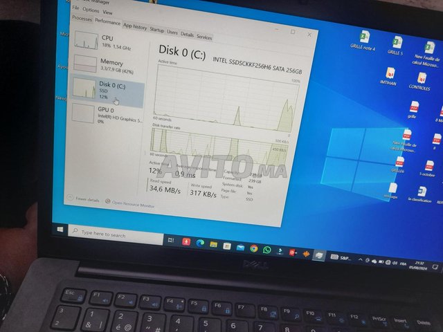 pc del 256 gb 8 fi ram i5 6génération