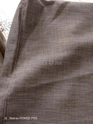 Tissu salon L avec coussins et accoudoirs  - 2