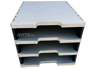 Module de rangement 3 tiroirs ouverts ECOGRIS