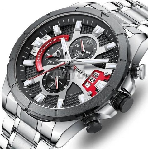 CURREN Montre de sport avec bracelet inoxydable