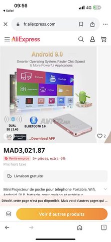 Mini Projecteur de poche pour téléphone Portable,