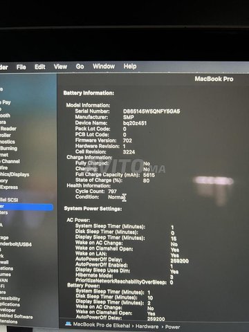 Macbook pro 2015 avec chargeur original 