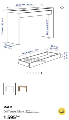 Vente coiffeuse IKEA 
