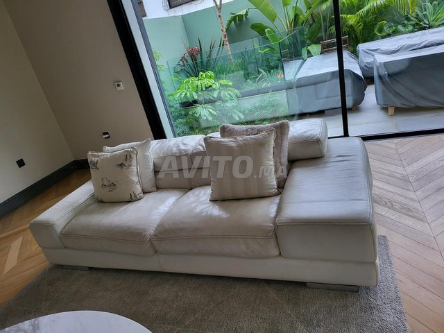 canape cuir blanc roche bobois