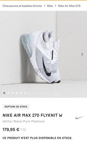 Nike Air Max 270 Flyknit Pure Platinum 41 Chaussures a Casablanca Avito.ma