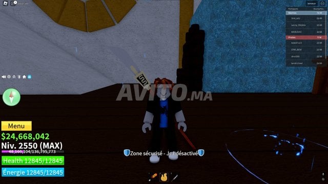 Compte Blox Fruit Full Level 2550 