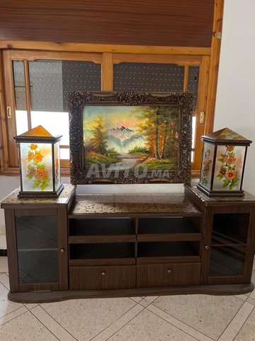 Table & Tableau & 2 abats jours