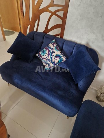 Ensemble de canapé comme neuf bleu roi foncé