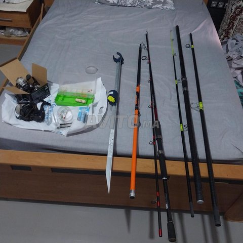 canne Surf spinning et floutteur et 2 moulinet 