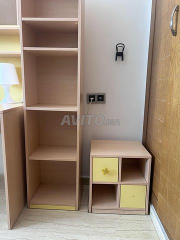 bureau avec coiffeuse et bibliothèque cilek 