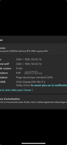 Lenovo legion 5 Pro RTX 3060 165Hz