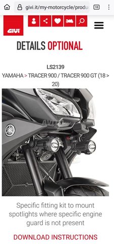 LS2139 support éclairage yamaha tracer 9