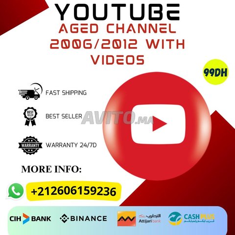 AGED YOUTUBE CHANNEL CREATED ➋⓿⓿➏/➋⓿➊➋ WITH VIDEOS