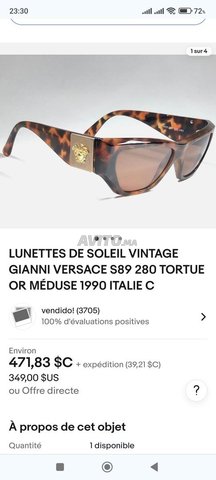 Lunette de soleil Versace original made in ITALIE