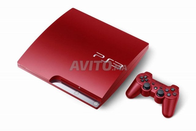 PS3 slim rouge avec 1 manette 