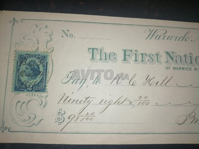chèque ancien 1878