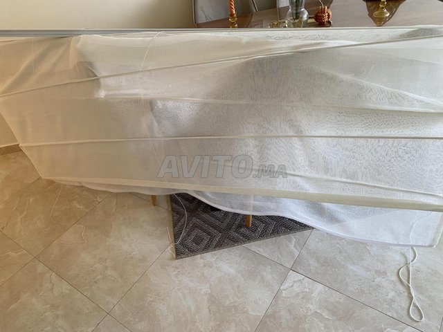 Rideau store bateau en lin blanc 2m25 / 2m20