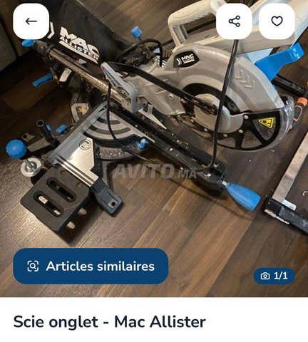 scie a onglet avec table support sur pieds 