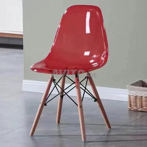 Chaise de salle à manger en plastique transparent - 2