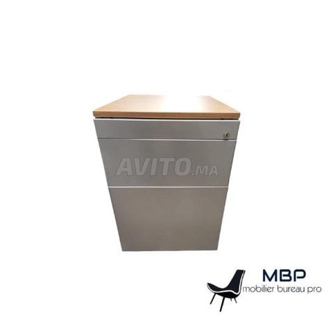 Caisson 3 tiroirs métalliques rangement stylo gris