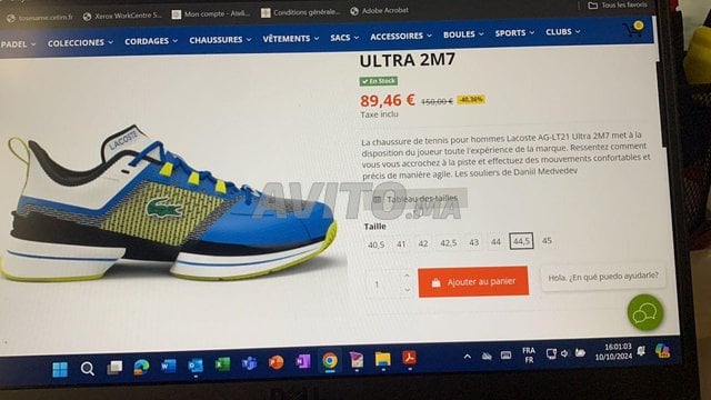 Chaussure  sport  tennis lacoste