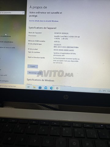HP notebook sans batterie