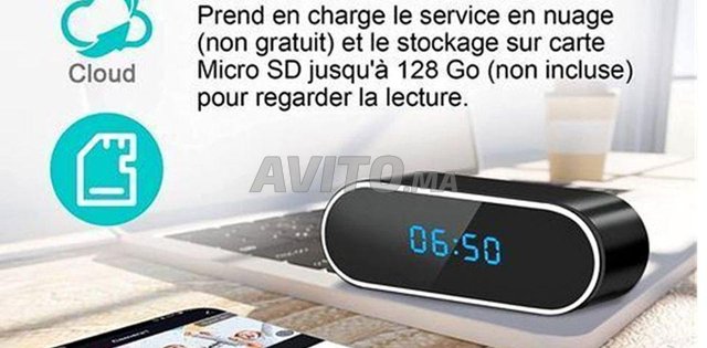 reveil camera horloge camera 4K alarme camera c3