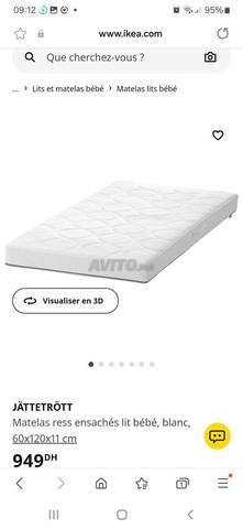 Lit avec bord et matelas et alèse 160sur70cm enfant - 2