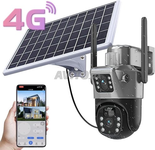 Caméra de Surveillance Solaire 4G Double Objectif 