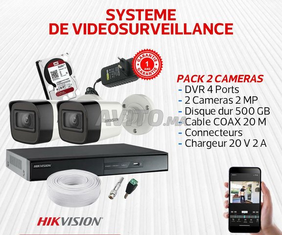 Pack 2 cameras de surveillance hikvision