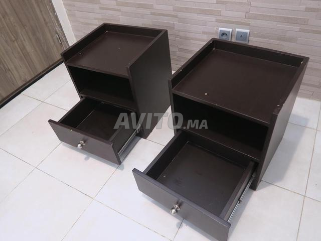 2 tables de chevet Bois marron MDF