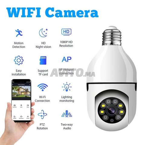 Caméra Ampoule 360 Degrés WiFi Extérieur
