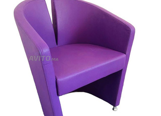 Fauteuil Podium en Cuir Violet
