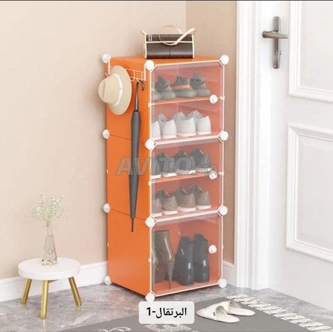 6-Tier  Plastic رف الأحذية  ذو 6 طبقات و3أبواب