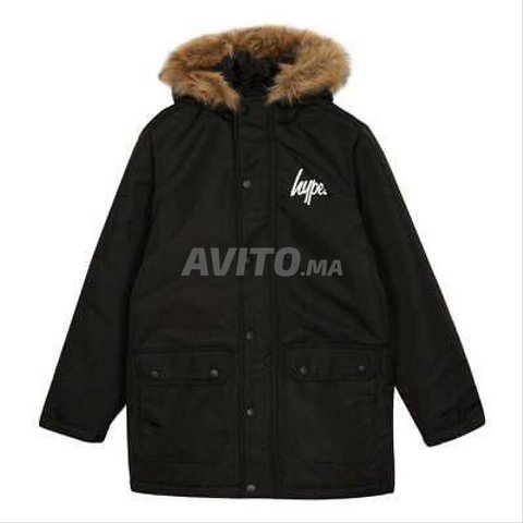HYPE OLDER  MENS BLACK HOODED COAT PARKA  JACKET 