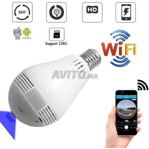 CAMERA ESPION AMPOULE HD ip wifi 360 degree