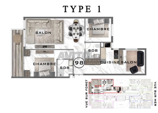 Appartement à vendre 98 m² à Mehdia