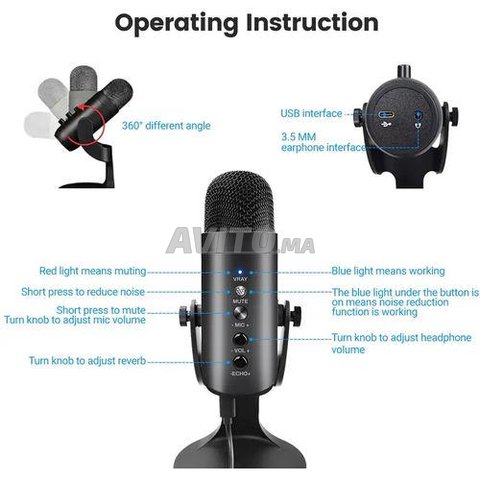 Microphone professionnelUSB  streaming jeux chat