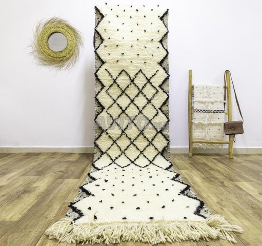 Tapis de Couloir Marocain Berbère Fait Main laine