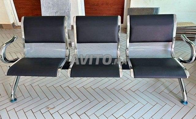 Banquette de réception chromé avec 2 accoudoir