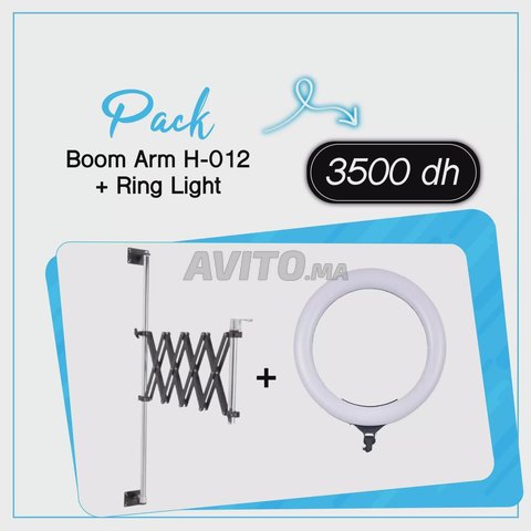 Pack Boom Arm H-012 avec Ring Light Jmary