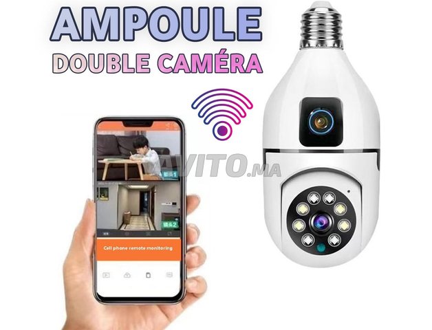 Ampoule Caméra de sécurité WiFi à double lens